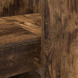 Desk with Shelf Smoked Oak 122 x 67 x 145 cm Engineered Wood 3337261