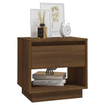 ZNTS Bedside Cabinet Brown Oak 45x34x44 cm Engineered Wood 812985