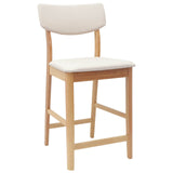 Dining Chairs 2 pcs Natural 48 x 49 x 95 cm Solid Rubber Wood 42020476