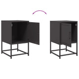 Bedside Cabinets 2 pcs Black 36x39x60.5 cm Steel 846447