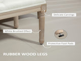 Vintage French Look Bed End Bench - Cream White T3398P343298