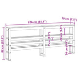 Headboard with Shelves 200 cm Solid Wood Pine 850872