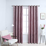 Blackout Curtains with Rings 2pcs Velvet Antique Pink 140x245cm 134522
