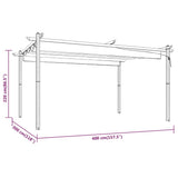 Garden Gazebo with Retractable Roof 4x3 m Cream 318537
