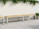 Garden Bench 201 x 35 x 45 cm Solid Acacia Wood White 901753
