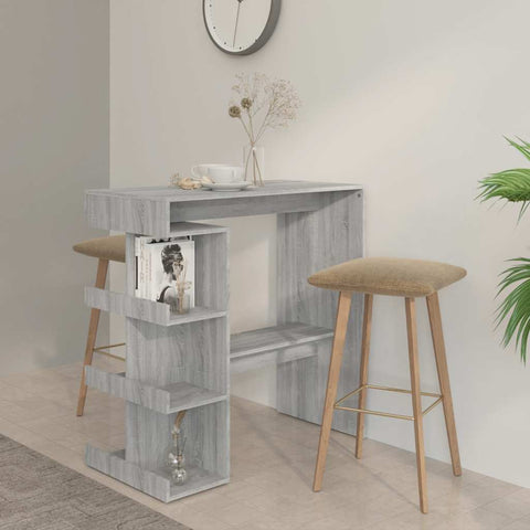 Bar Table with Storage Rack Grey Sonoma 100x50x101.5 cm 812961
