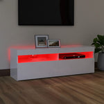 TV Cabinet with LED Lights High Gloss White 120x35x40 cm 804379