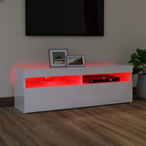 TV Cabinet with LED Lights High Gloss White 120x35x40 cm 804379