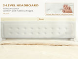 King Size Ottoman Bed Frame, with Front Drawer - Cream T3398P423096