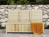 172 Litre Outdoor Storage Box, Wooden terrace Box Garden Storage Container, Natural T3398P555138