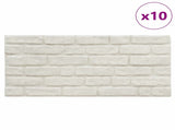 Wall Panels 10 pcs White 100 x 50 cm EPS Foam 332927