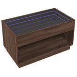 Coffee Table with Infinity LED Brown Oak 90x50x50 cm 847671
