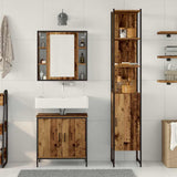 Bathroom Vanity Units with Shelf 3 pcs Brown Engineered wood 3332554