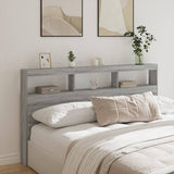 Headboard Cabinet with LED Grey Sonoma 180x17x102 cm 839215