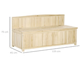 Wood Storage Bench for Patio Furniture, Outdoor Garden Seating Tools T3398P322075