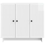 Sideboard High Gloss White 89 x 34.5 x 80 cm Engineered Wood 893959