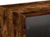 Bookcase with Doors Smoked Oak 204x37x75 cm Engineered Wood 3206535