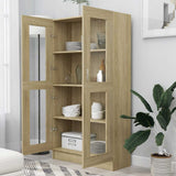 Vitrine Cabinet Sonoma Oak 82.5x30.5x150 cm Engineered Wood 802762