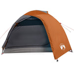 ZNTS Camping Tent Dome 4-Person Grey and Orange Waterproof 94337