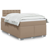 Box Spring Bed with Mattress Cappuccino 120x190 cm Faux Leather 3286115