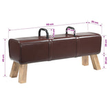 Bench Dark Brown 110 x 30 x 45 cm Real Leather 42042119