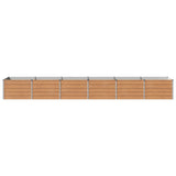 Raised Garden Bed Wood Brown 480 x 80 x 55 cm cold-rolled steel 8006438