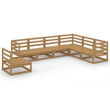 7 Piece Garden Lounge Set Honey Brown Solid Pinewood 3075767