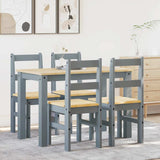 ZNTS 5 Piece Dining Set Panama Grey Solid Wood Pine 3345171