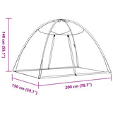 Mosquito Net Mongolia with Doors 220 Mesh Black 200x150x140 cm 4010043