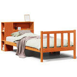 Bookcase Bed without Mattress Wax Brown 100x200 cm Solid Wood Pine 3321687