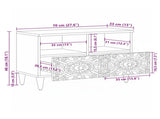 TV Cabinet White 70 x 33.5 x 46 cm Solid Mango Wood 4018369