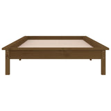LED Bed Frame without Mattress Honey Brown 75x190cm Solid Wood 820634