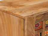 Sideboard with Shelf Natural 90 x 33 x 75 cm Solid Mango Wood 4018288