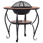 Mosaic Fire Pit Table Terracotta 68 cm Ceramic 46723