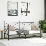 Daybed with Trundle without Mattress Black 80x200 cm Steel 4104673