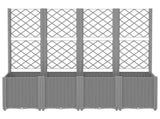 Garden Planter with Trellis Light Grey 160x40x140 cm PP 367872
