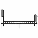 Metal Bed Frame without Mattress with Footboard Black 100x200cm 373900