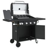 Gas BBQ Grill with 5 Burners Black Powder-coated Steel 3214253