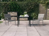 Garden Dining Set Grey and black PE rattan Medium Durable 3099407