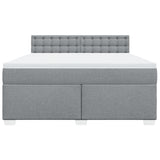 Box Spring Bed with Mattress Light Grey 180x200 cm Fabric 3285981