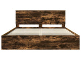Bed Frame Smoked Oak 160 x 200 cm Solid Pine Wood 3409331