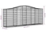 Arched Gabion Baskets 18 pcs 200x30x100/120 cm Galvanised Iron 3145444