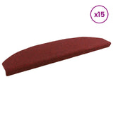 Self-adhesive Stair Mats 15 pcs Bordeaux Red 80 x 24.5 x 3.5 cm 42038668