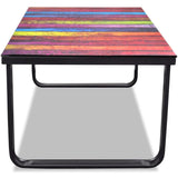 Coffee Table with Rainbow Printing Glass Top 241175