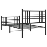 Metal Bed Frame without Mattress with Footboard Black 100x200cm 376337