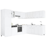 14 Piece Kitchen Cabinet Set Lyon White Engineered Wood 3067666