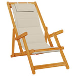 Beach Chair with Cushion 2 pcs Brown x x Solid Acacia wood 3325144