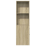 Narrow Bathroom Cupboard with Wheels Sonoma Oak Engineered Wood 855297