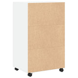 Rolling Cabinet White 55x40x91 cm Engineered Wood 853182