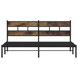 Metal Bed Frame without Mattress Smoked Oak 200x200 cm 4017060